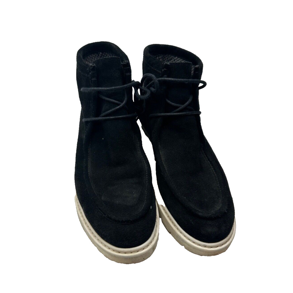 Aquatalia Women 8 Black Kayden Suede Leather Boots Shoes Lace Up Bootie Italy